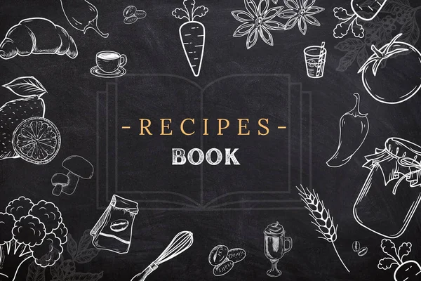 Yemek Pişirme Yemek Tarifi Kitabıyla Hazırlama Kavramı — Stok fotoğraf