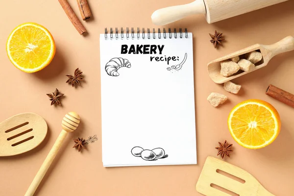 Konzept Des Kochens Und Zubereitens Von Speisen Mit Rezeptbuch — Stockfoto