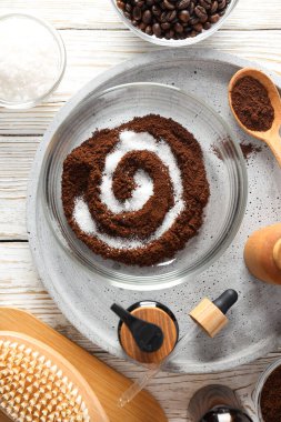 Cilt ve yüz bakımı kavramı, kahve fırçası