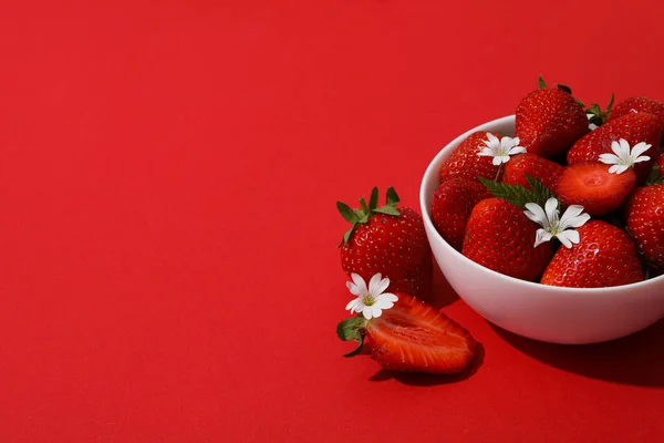 Fruta Verão Doce Fresca Morango Saboroso — Fotografia de Stock