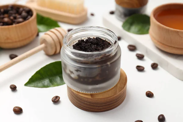 stock image Concept of skin and face care, coffee scrub