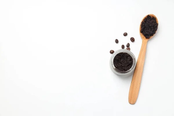 Pojęcie Pielęgnacji Skóry Twarzy Peeling Kawy — Zdjęcie stockowe