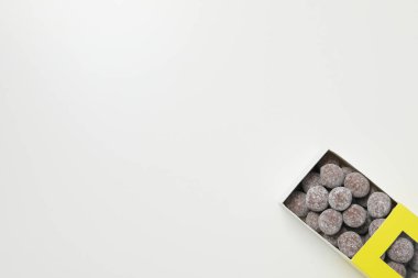 Concept of tasty food, chocolate, space for text