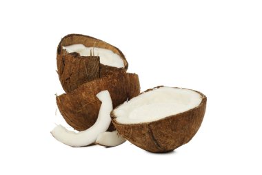 PNG, Hindistan cevizi beyaz arka planda izole edilmiş, yaz konsepti