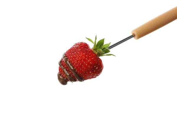 Png Erdbeere Mit Schokolade Isoliert Auf Weißem Hintergrund — Stockfoto