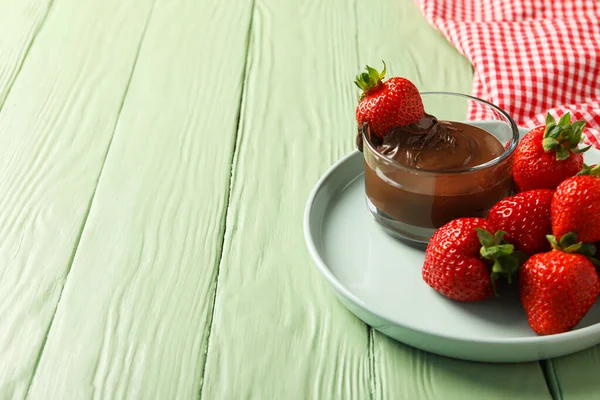 Concept Tasty Sweet Food Chocolate Fondue — Stock Photo, Image