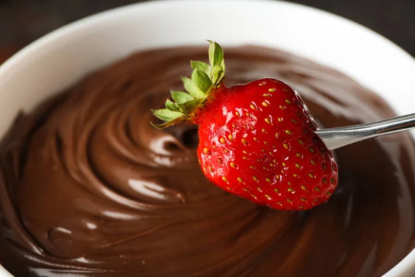 Концепция Вкусной Сладкой Пищи Шоколадное Фондю — стоковое фото