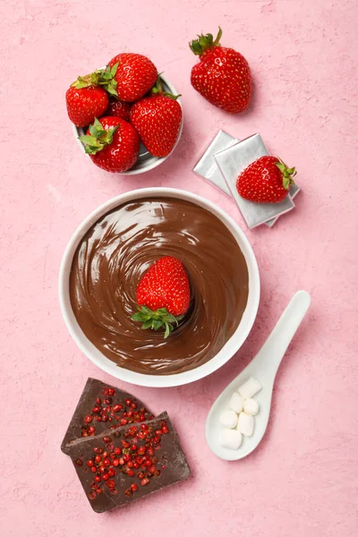 Έννοια Του Νόστιμου Γλυκού Φαγητού Φοντύ Σοκολάτας — Φωτογραφία Αρχείου