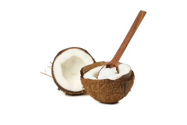 Png Kokosový Kokosový Olej Izolovaný Bílém Pozadí — Stock fotografie