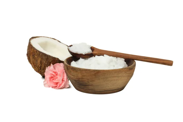Png Kokosolie Kokosolie Geïsoleerd Witte Achtergrond — Stockfoto