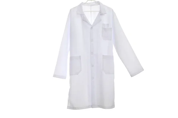 stock image PNG,a white doctor's uniform on a hanger,isolated on white background