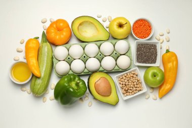 Bakkal kavramı, farklı yiyeceklerle kompozisyon.