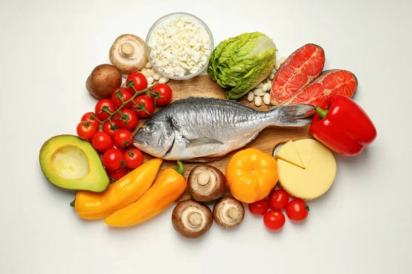 Pojęcie Żywności Skład Różnymi Rodzajami Żywności — Zdjęcie stockowe