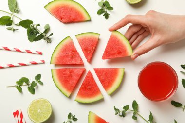 Taze ve sulu yiyecek kavramı - karpuz