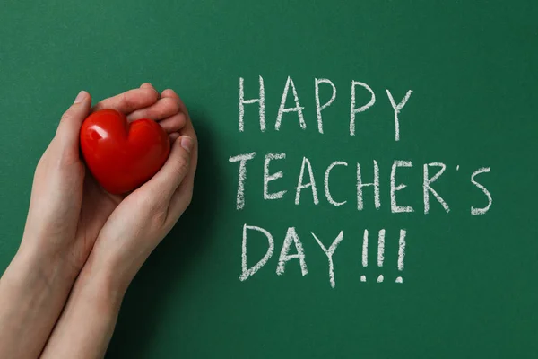 stock image Happy teacher's day greetings, inscription on a green board