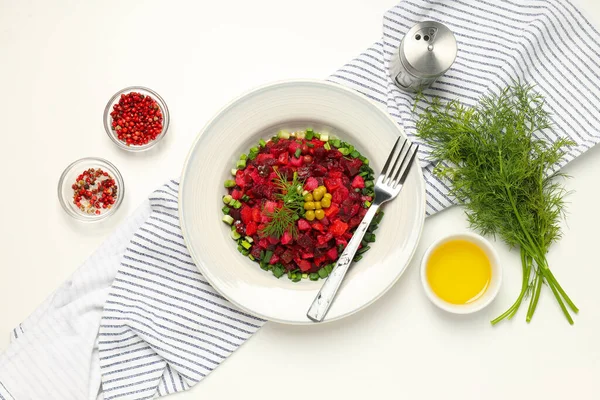 stock image Concept of tasty food, cold dish - Vinaigrette salad