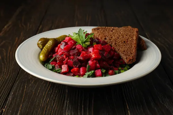 Concept of tasty food, cold dish - Vinaigrette salad