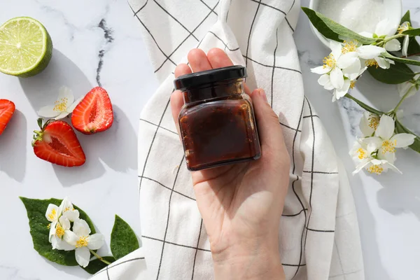 Concept Cooking Tasty Sweet Food Strawberry Jam — Stock Photo, Image