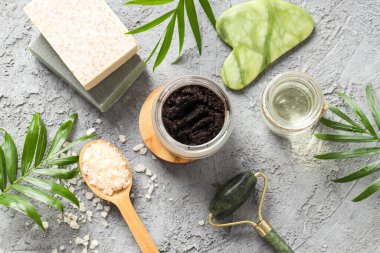 Cilt ve yüz bakımı kavramı, kahve fırçası