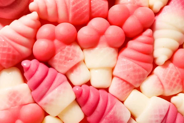 Pink Jelly Candies Shape Ice Cream Close — Stock Photo, Image