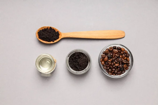 Pojęcie Pielęgnacji Skóry Twarzy Peeling Kawy — Zdjęcie stockowe
