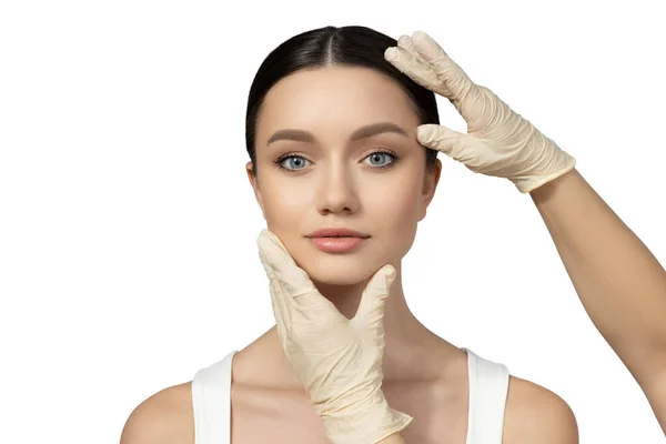 stock image PNG, Girl doing botox, isolated on white background