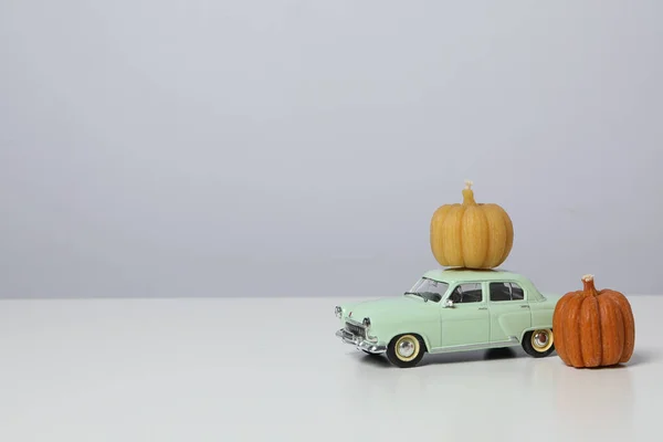 Outono Outono Viagem Férias Conceito Com Carro — Fotografia de Stock