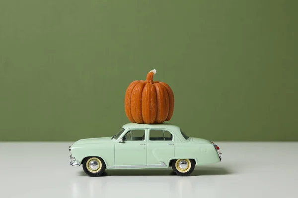 Outono Outono Viagem Férias Conceito Com Carro — Fotografia de Stock