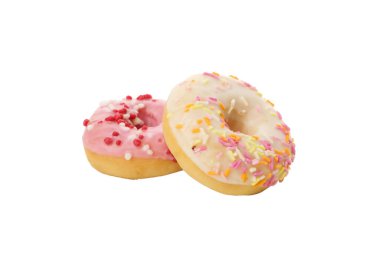 PNG, beyaz arkaplanda izole edilmiş iki çörek.