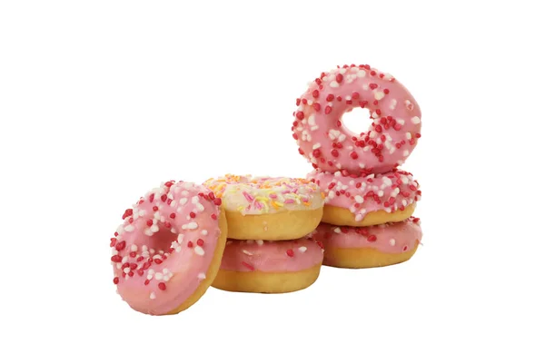 Png Ein Haufen Donuts Isoliert Auf Weißem Hintergrund — Stockfoto