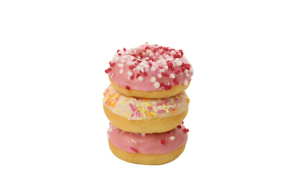 Png Drei Donuts Isoliert Auf Weißem Hintergrund — Stockfoto