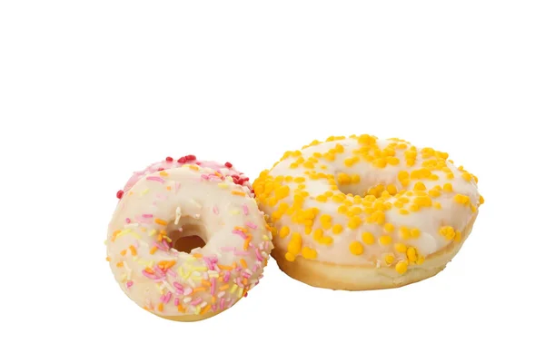 Png Twee Donuts Geïsoleerd Witte Achtergrond — Stockfoto