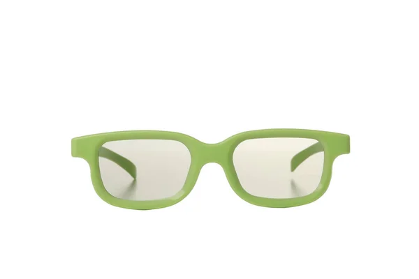 Png绿色透明眼镜 白色背景隔离 — 图库照片