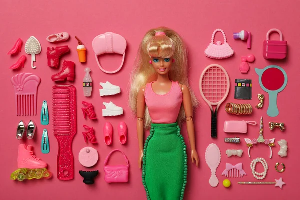Odessa Ucrania Julio 2023 Concepto Accesorios Para Muñecas Barbie Barbie — Foto de Stock