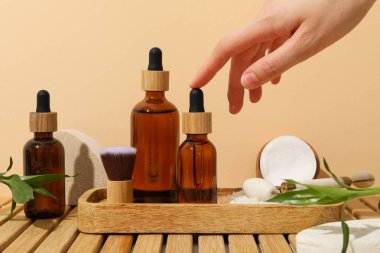 Kişisel bakım konsepti, kişisel bakım için bambu aksesuarlar.