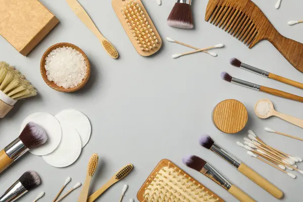 stock image Self care concept, bamboo accessories for self care