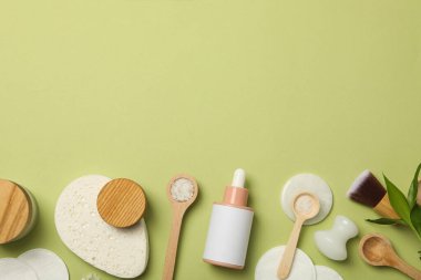 Kişisel bakım konsepti, kişisel bakım için bambu aksesuarlar.