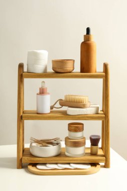 Kişisel bakım konsepti, kişisel bakım için bambu aksesuarlar.
