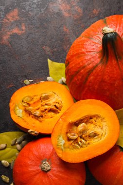 Sonbahar sezonu için yemek malzemeleri - kabak çekirdeği, balkabağı