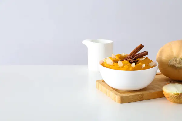 Fall Season Food Concept Tasty Pumpkin Porridge — Stock Photo, Image