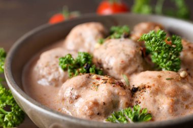 Lezzetli et yemeği ve ev yapımı yemek konsepti - köfte.