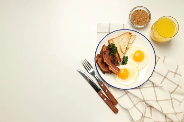 Tasty Breakfast Delicious Meat Food Concept Fried Bacon — Stock Photo, Image