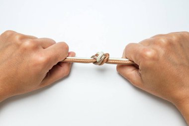 Beyaz bir arka planda, çok renkli örgülü ayakkabı bağcıkları.