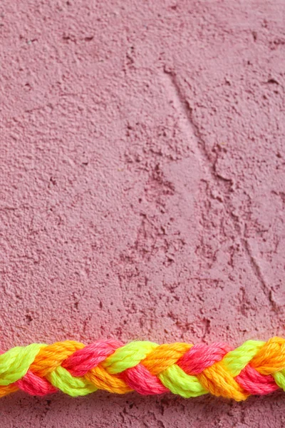 Çok Renkli Ipler Örülmüş Birlik Kavramı Metin Için Yer — Stok fotoğraf
