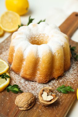 Lezzetli fırın yemeği konsepti - lezzetli limonlu pasta