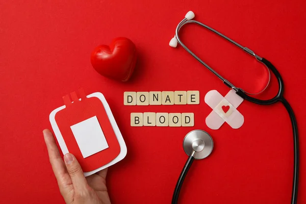 Donación Sangre Concepto Conciencia Donación — Foto de Stock