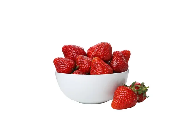 Png Erdbeeren Schale Isoliert Auf Weißem Hintergrund — Stockfoto