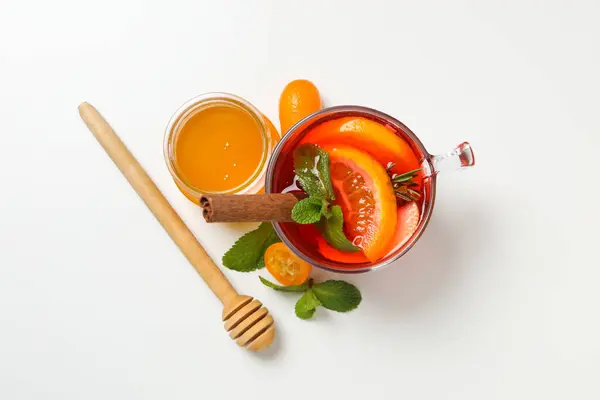Concept Delicious Hot Drink Tea Berry Fruit Tea — Stock Photo, Image