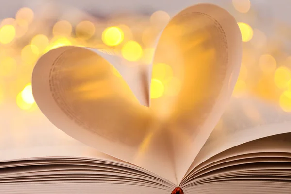 Heart Book Pages Light Background Close — Stock Photo, Image