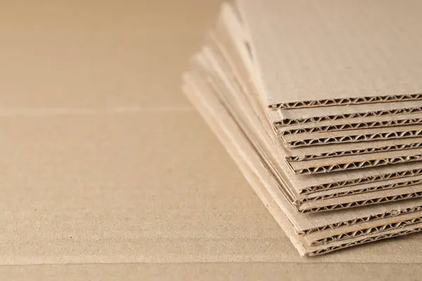 Cartón Corrugado Mesa Presenta Capas —  Fotos de Stock